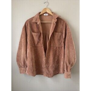 Ardene Women’s Corduroy Button Down Shirt Size M Long Sleeve Casual